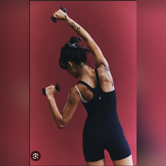 FP Movement by Free People "Never Better" Runsie Black Romper, Size Medium - Picture 6 of 8